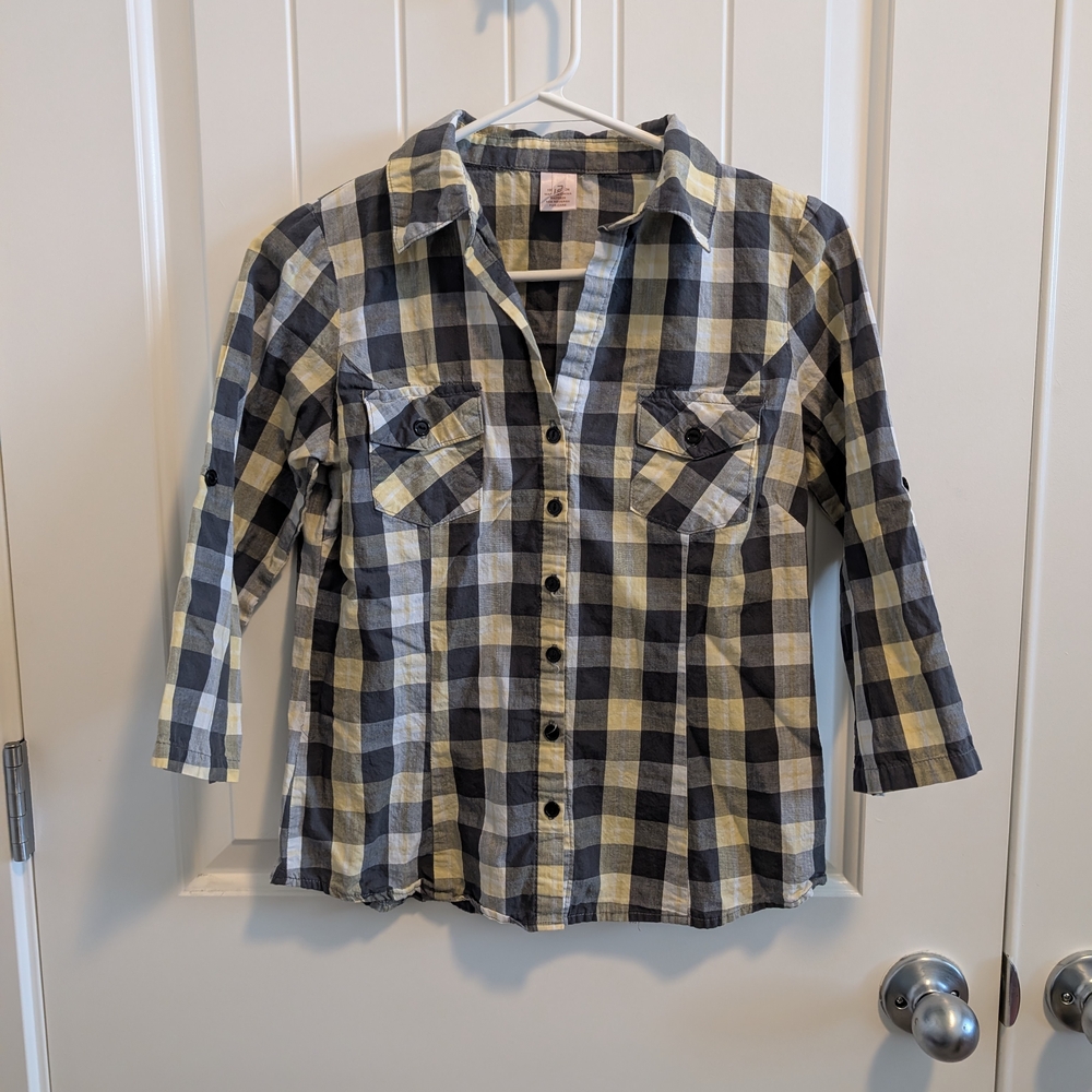 Plaid Button-Up Shirt